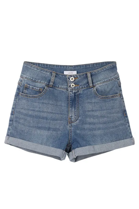 2 Button Denim Shorts