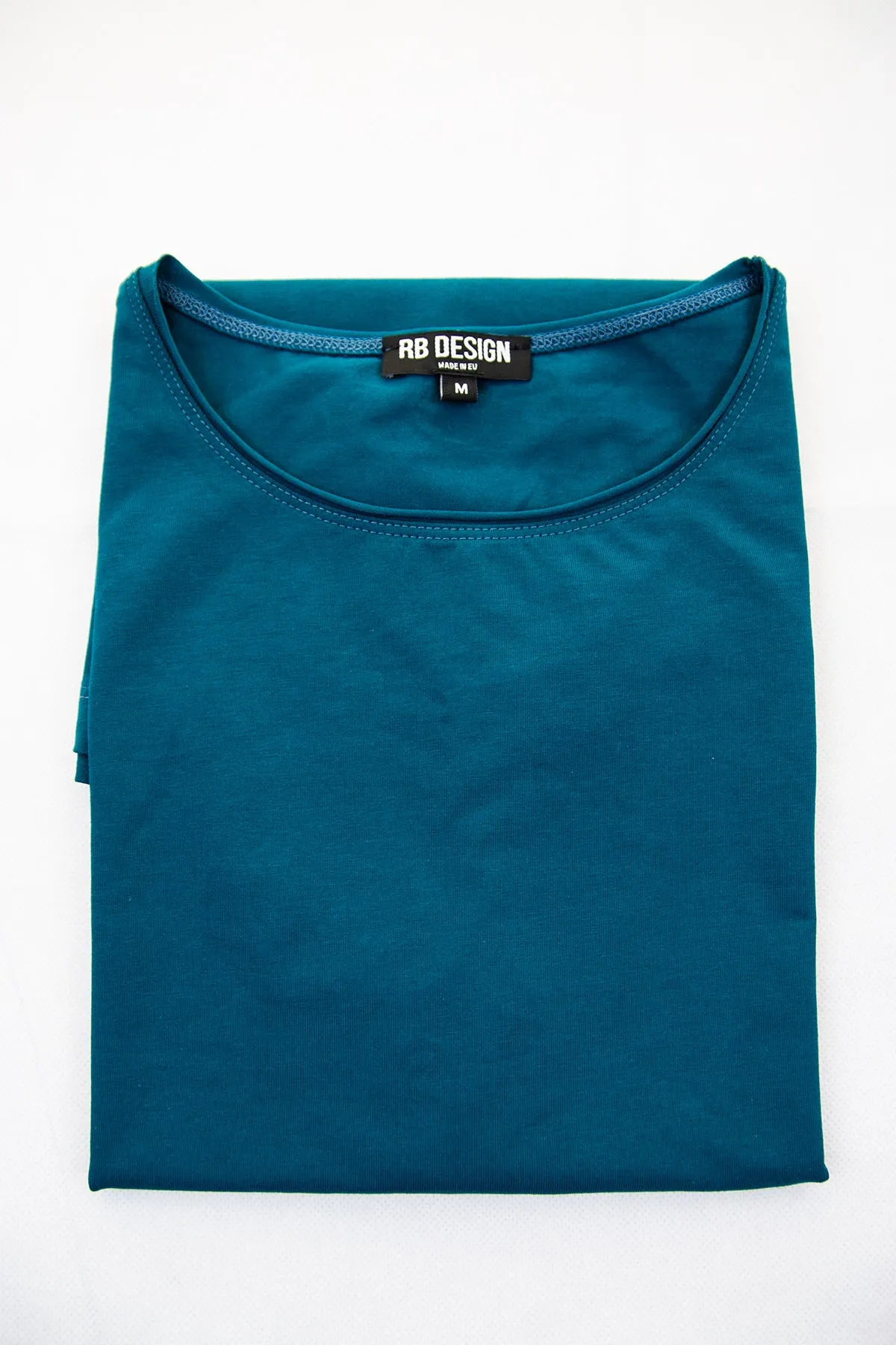 2 Pack Plain Ocean Blue and Black T-shirts - Round Neck Longline