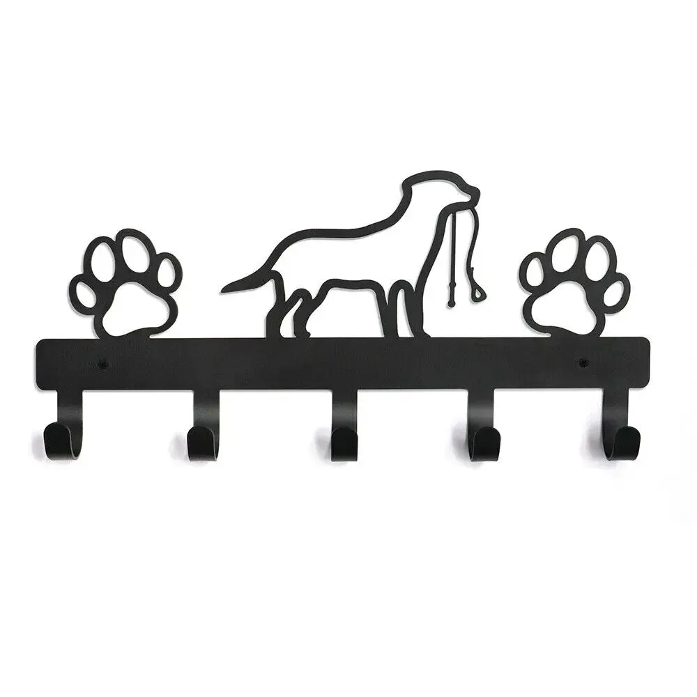 5 Hook Coat Key Leash Wall Rack Organizer