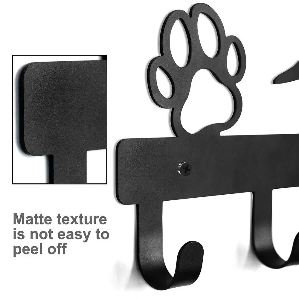 5 Hook Coat Key Leash Wall Rack Organizer