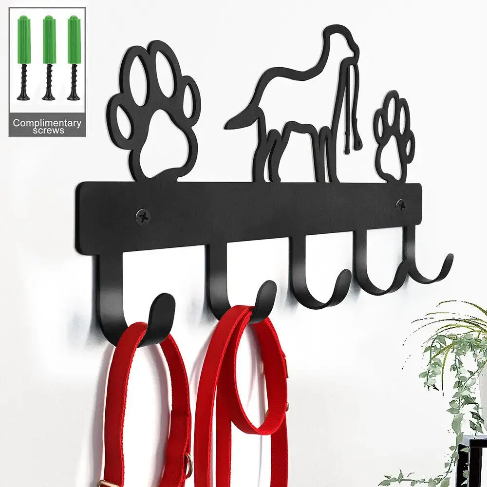 5 Hook Coat Key Leash Wall Rack Organizer