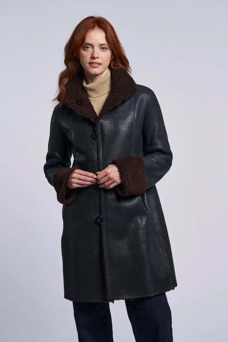 8205 Reversible shearling coat