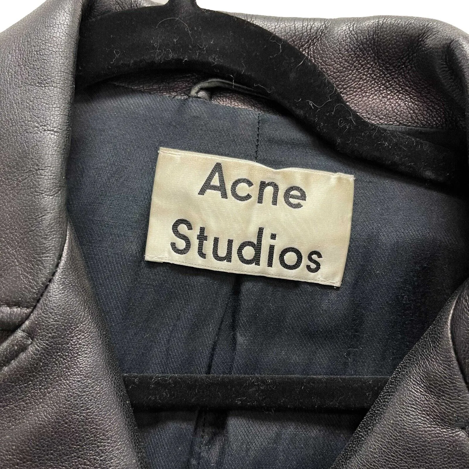 Acne Studios Black leather moto riders jacket 34 US 2 Black Jacket