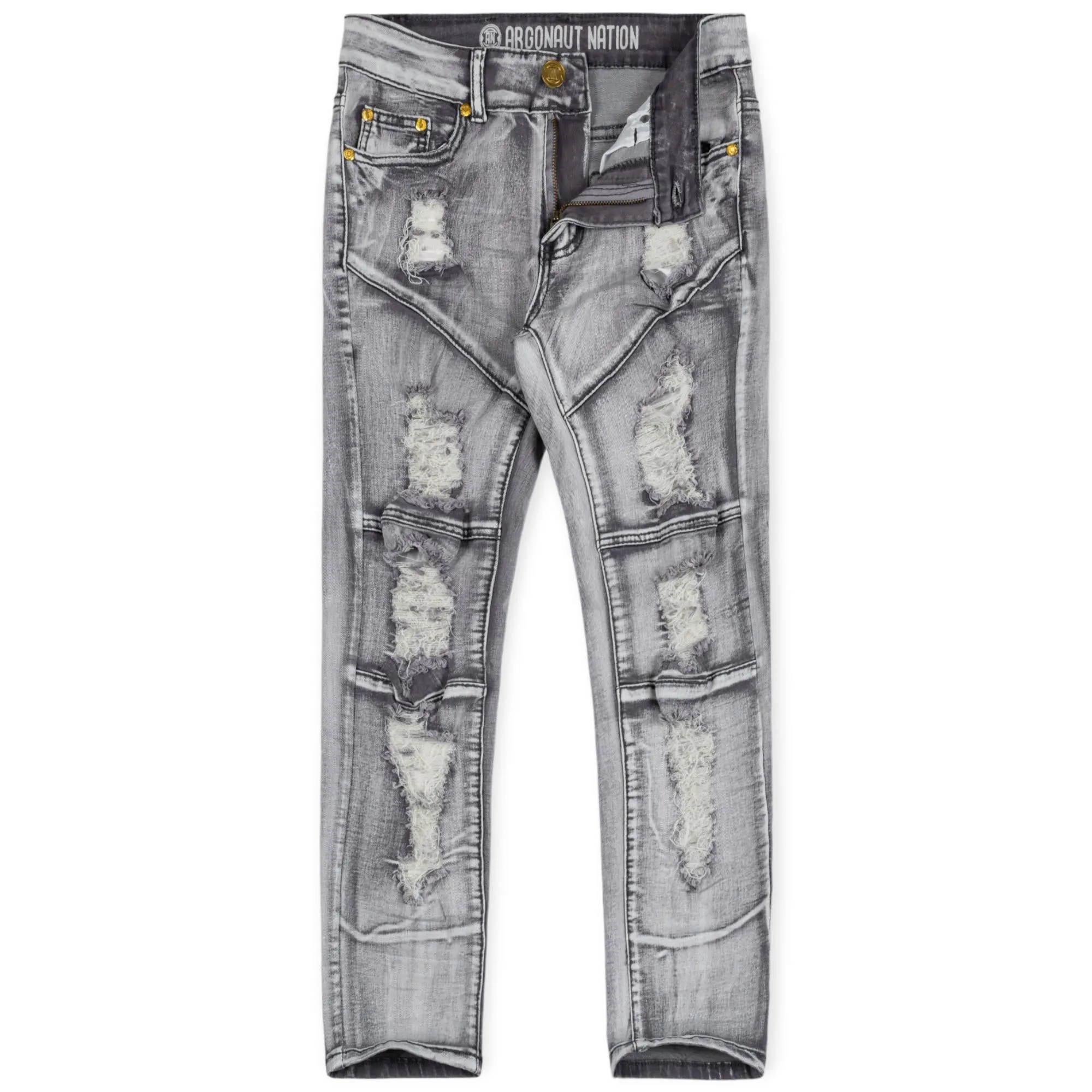 Argonaut Nations Boys Ripped Twill Jeans (Grey)