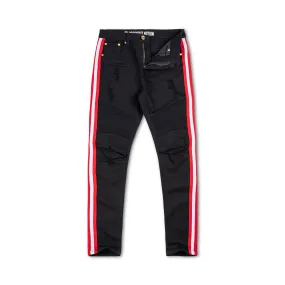 Argonaut Nations Moto Stripe Jeans Black