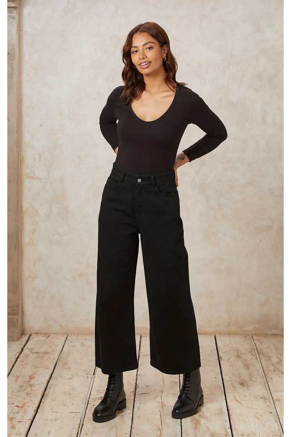 Ariel Twill Trousers in Black