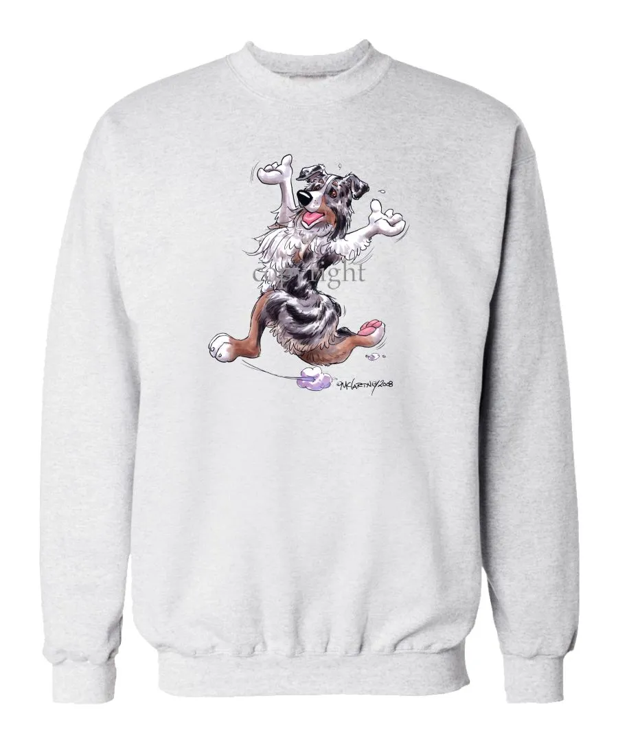 Australian Shepherd  Blue Merle - Happy Dog - Sweatshirt