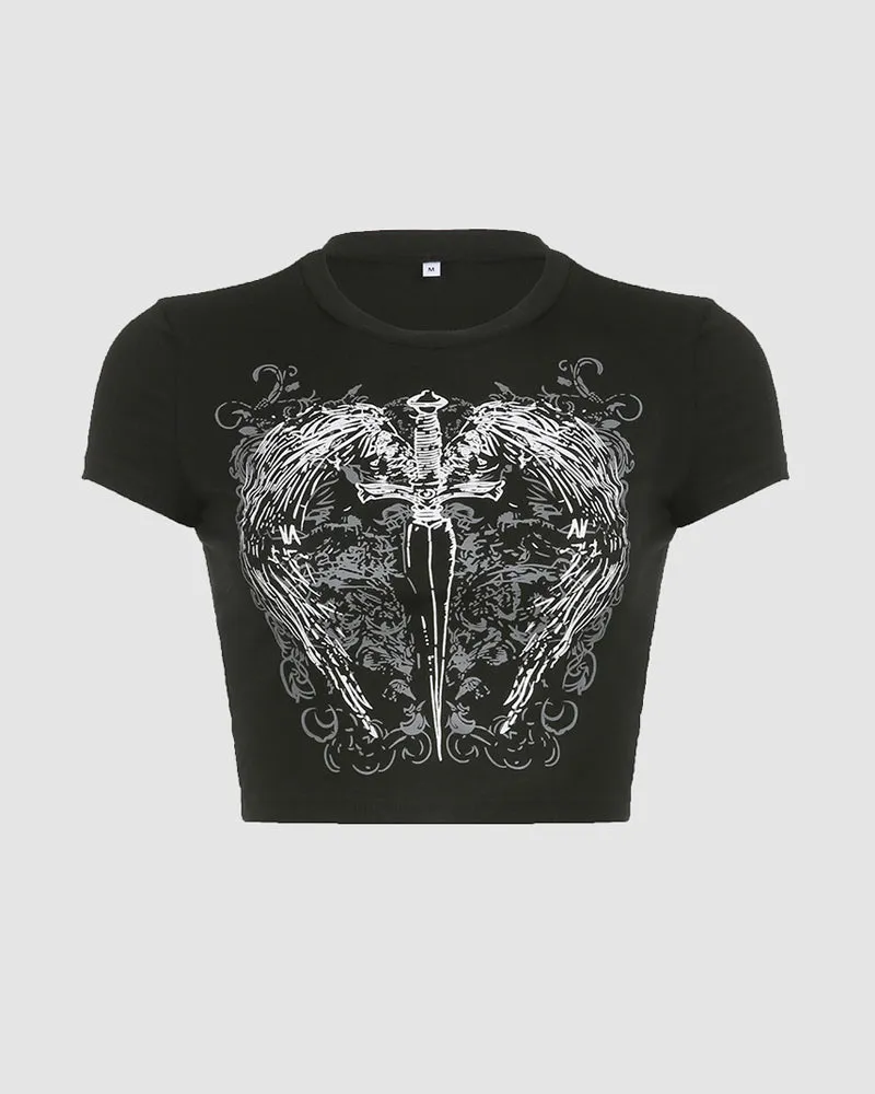 Avery Wings Graphic Cropped Top