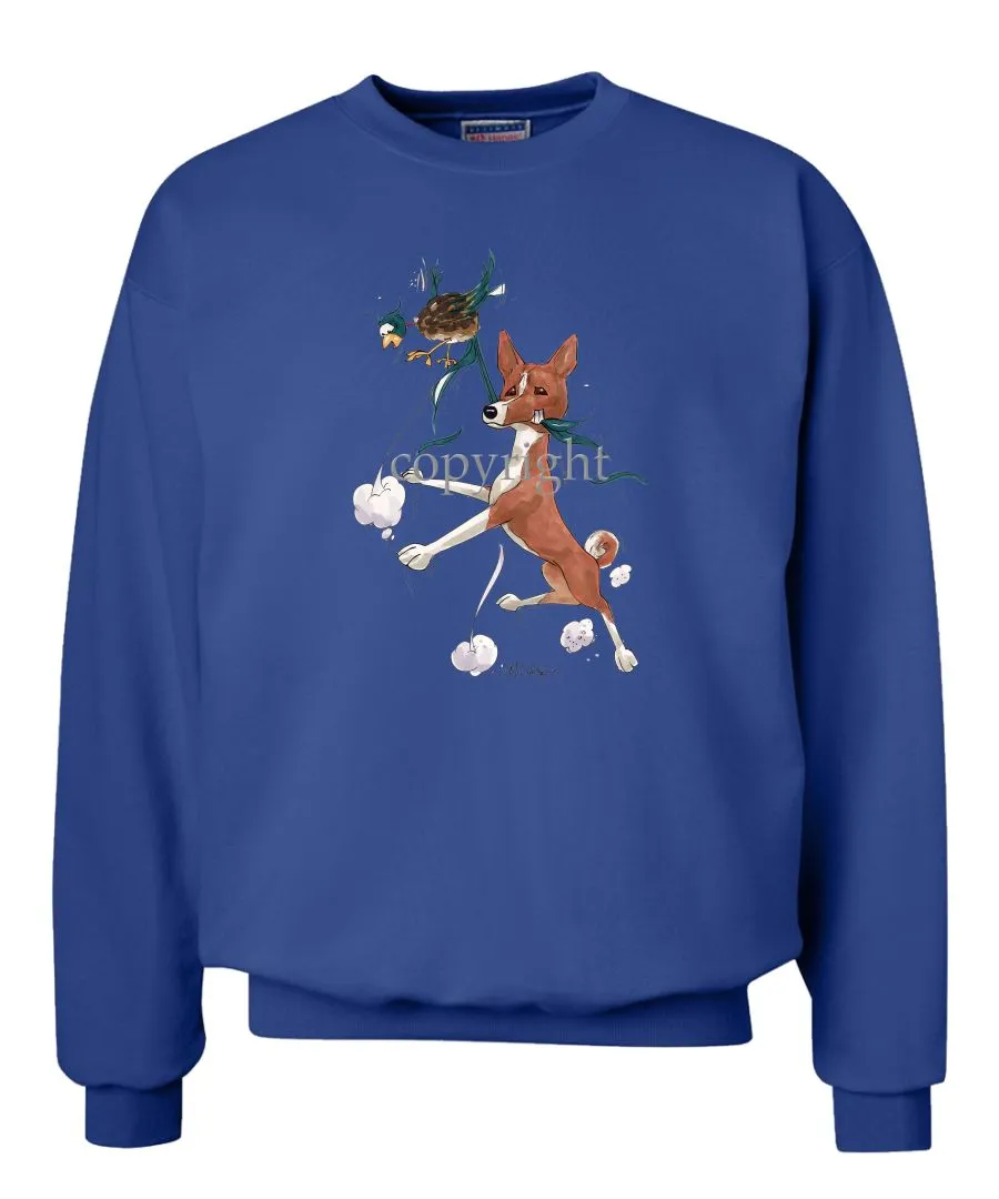 Basenji - Pheasant Tail Feathers - Caricature - Sweatshirt