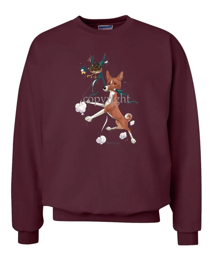 Basenji - Pheasant Tail Feathers - Caricature - Sweatshirt