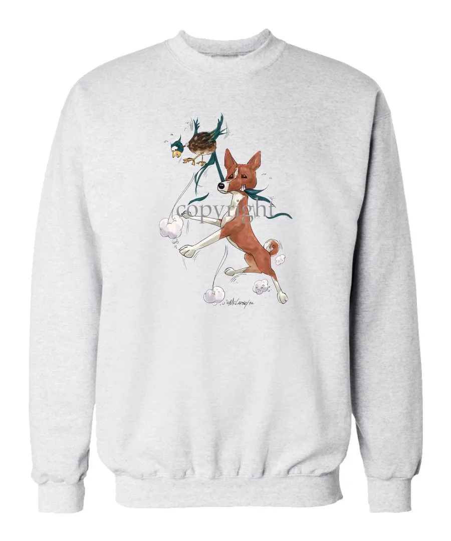 Basenji - Pheasant Tail Feathers - Caricature - Sweatshirt