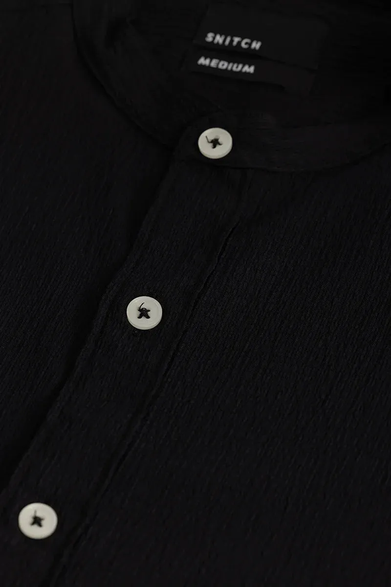 Berit Black Textured Shirts