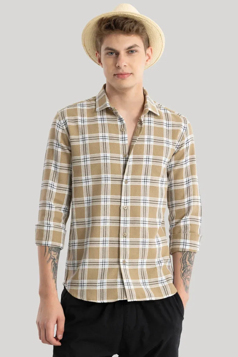 Bjarke Light Brown Checks Shirts