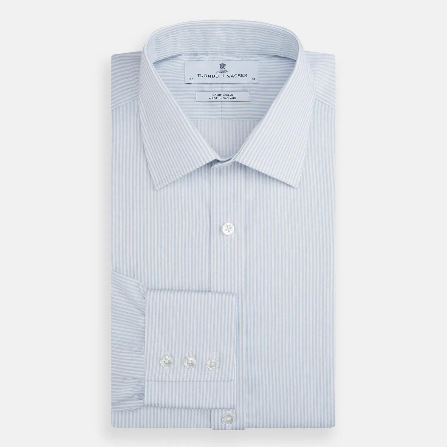 Blue and White Pencil Stripe Cashmerello Mayfair Shirt