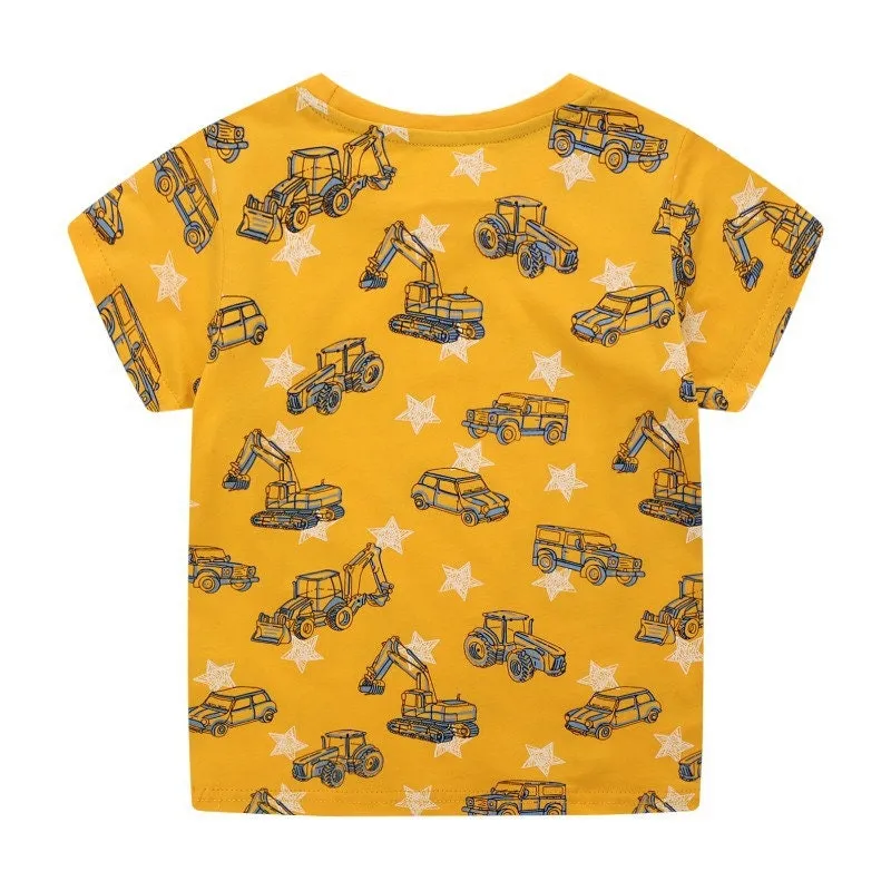 Boys Cotton T-Shirts Summer Tees & Tops for Baby Boys  | Road Crane Toddler Baby Boys T-Shirts Clothing Gift for Boys Tees Outfit Pack of 3