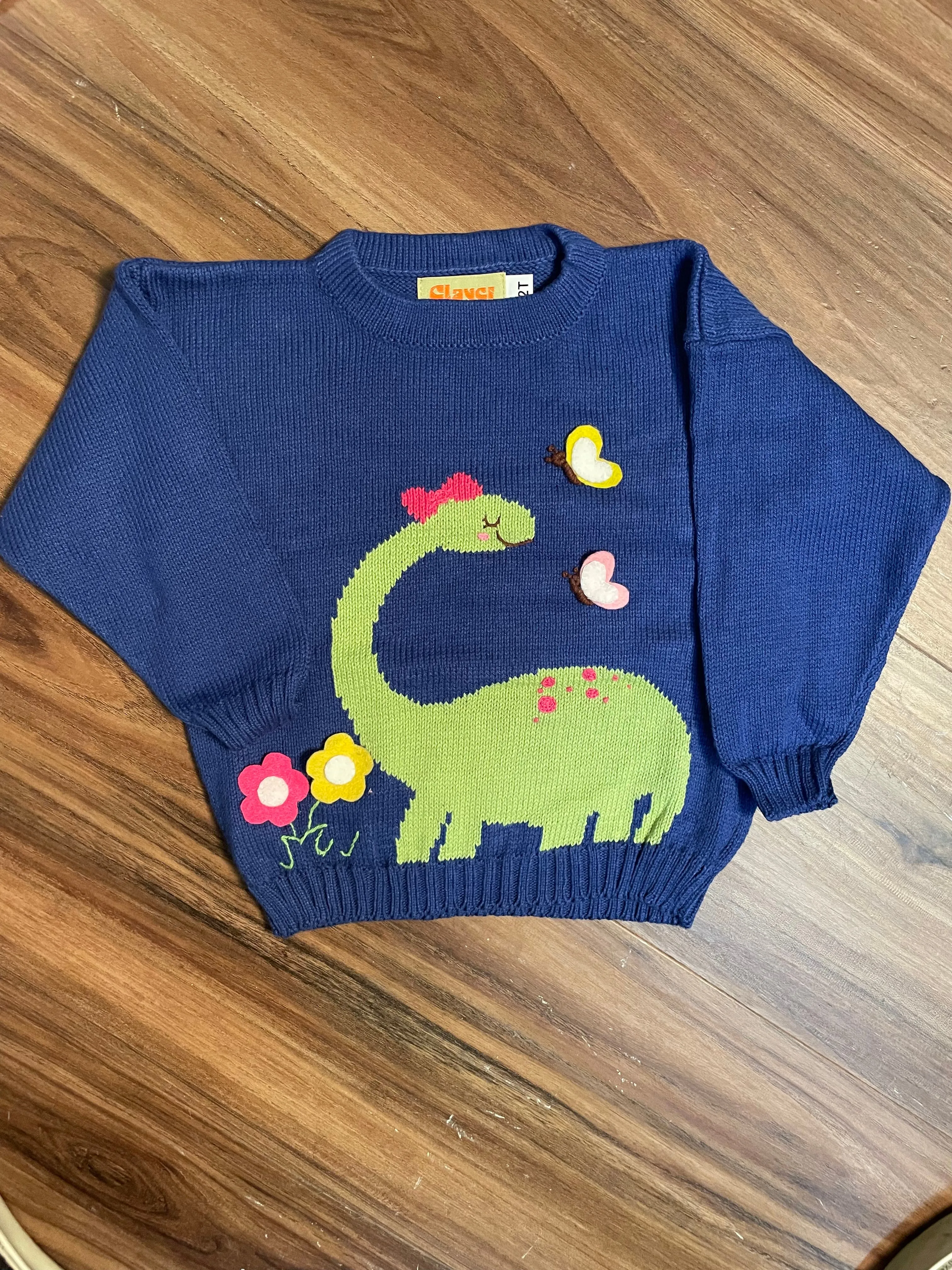 Brontosaurus w/Bow Crewneck Sweater