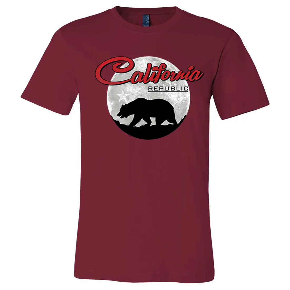 California Republic Full Moon Bear Asst Colors Mens Lightweight Fitted T-Shirt/tee