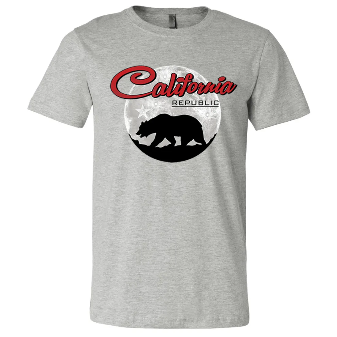 California Republic Full Moon Bear Asst Colors Mens Lightweight Fitted T-Shirt/tee