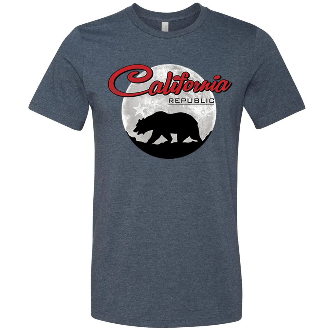 California Republic Full Moon Bear Asst Colors Mens Lightweight Fitted T-Shirt/tee