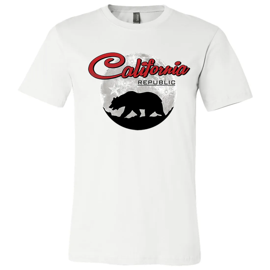 California Republic Full Moon Bear Asst Colors Mens Lightweight Fitted T-Shirt/tee