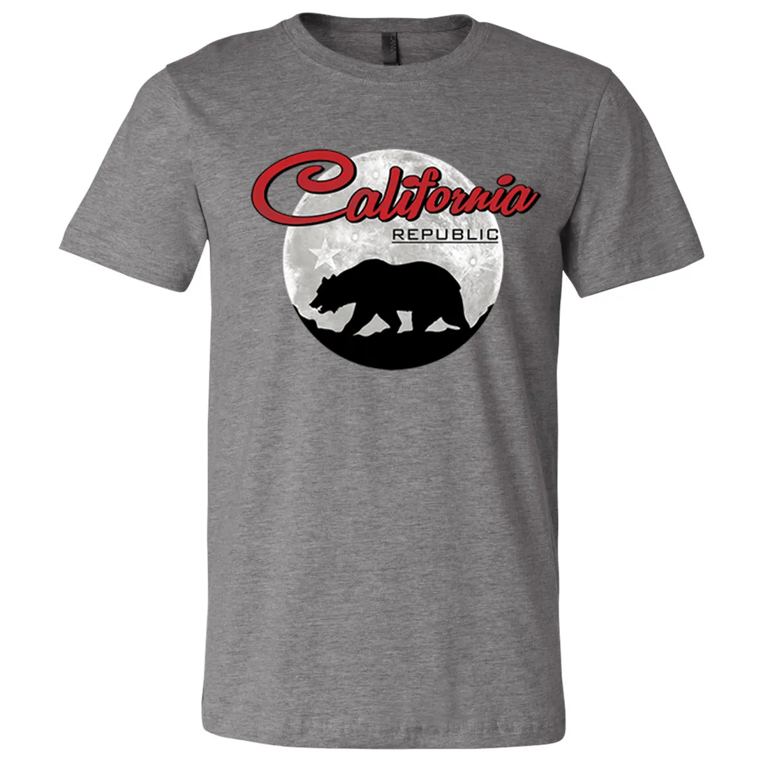 California Republic Full Moon Bear Asst Colors Mens Lightweight Fitted T-Shirt/tee