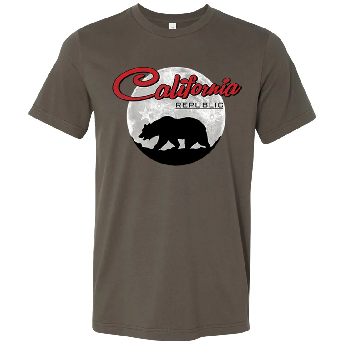 California Republic Full Moon Bear Asst Colors Mens Lightweight Fitted T-Shirt/tee