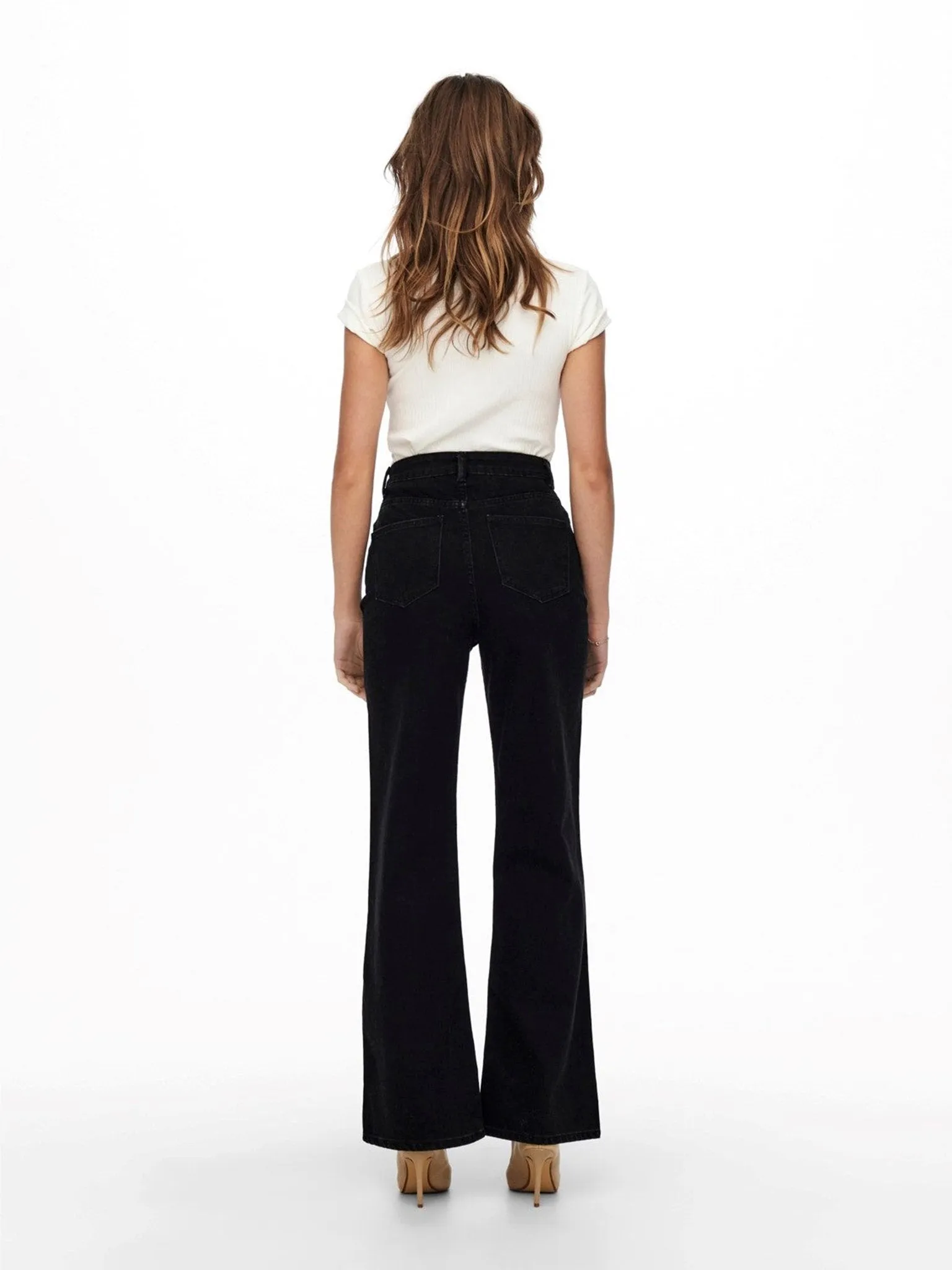 Camille Wide Leg Jeans - Sort Denim