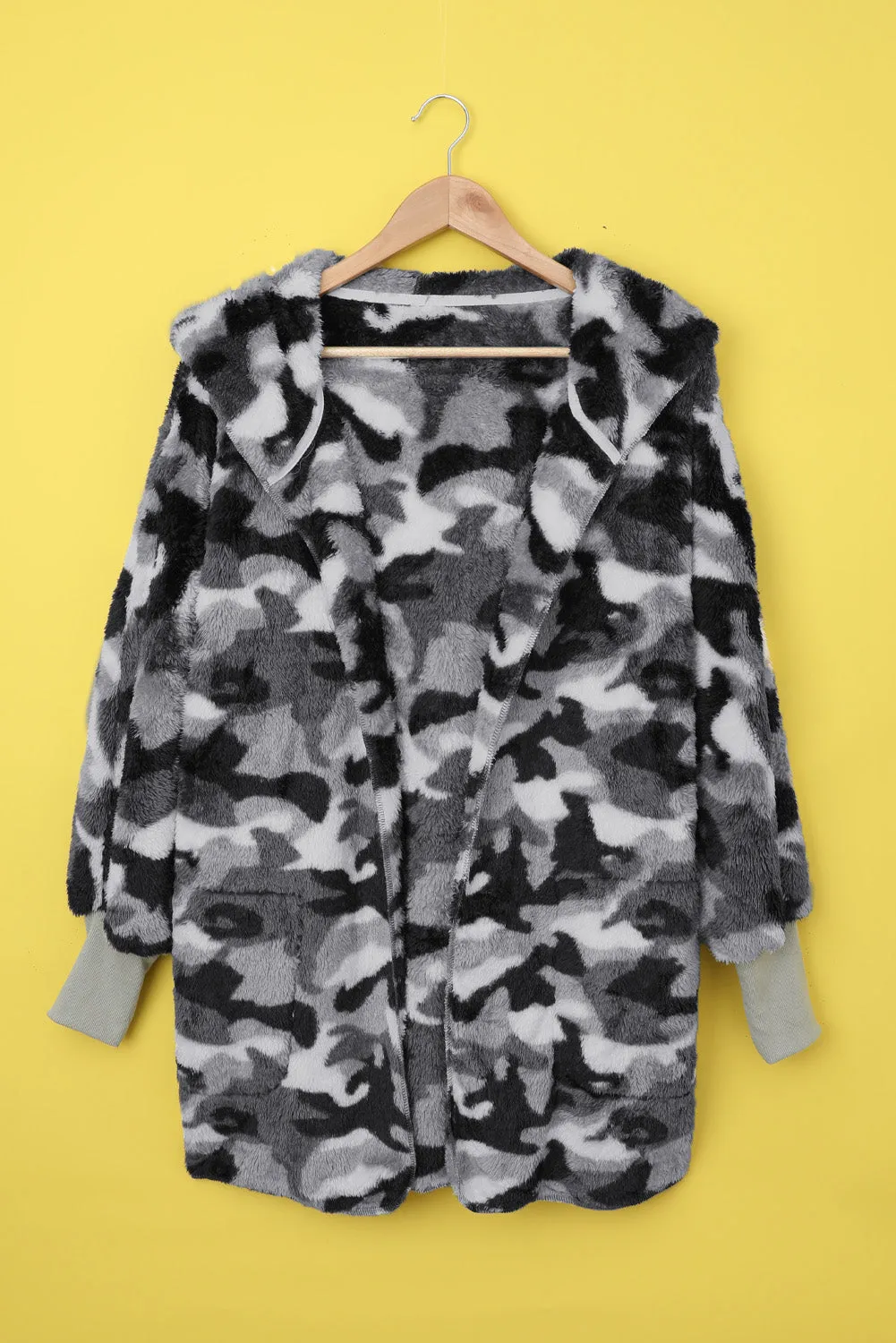 Camo Fleece Hooded Coat