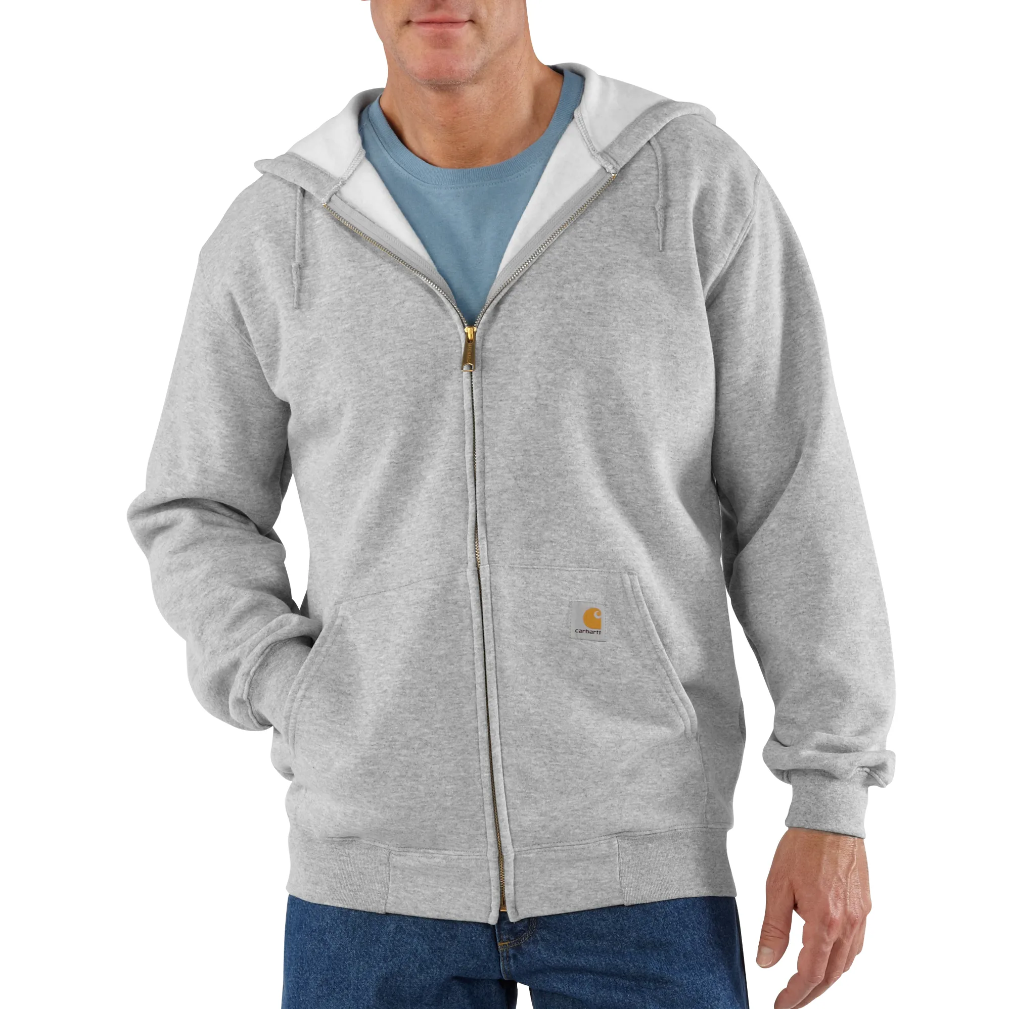 Carhartt Men's Midweight Zip Hooded Sweatshirt_Heather Grey