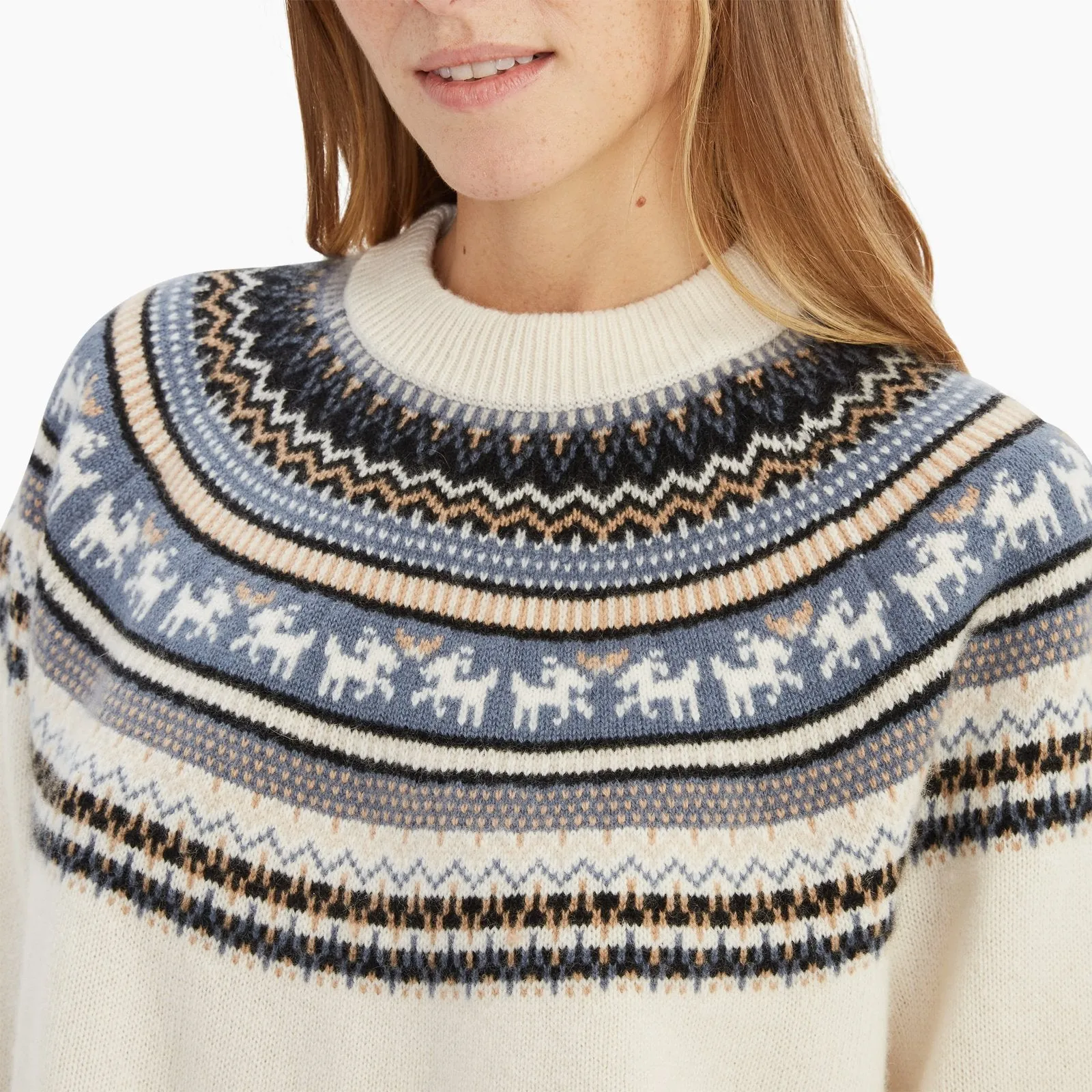 Cashmere Goat Fair Isle Crewneck Sweater