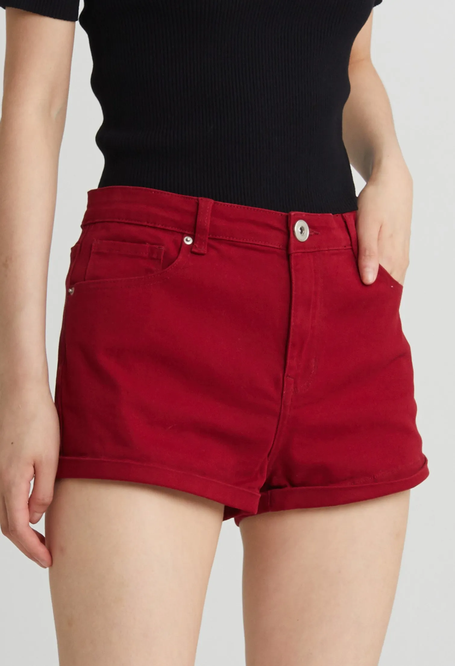 Casual Denim Folded Shorts