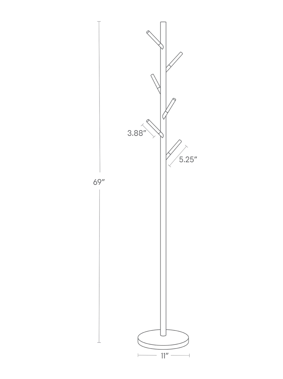 Coat Rack (70" H)  - Steel