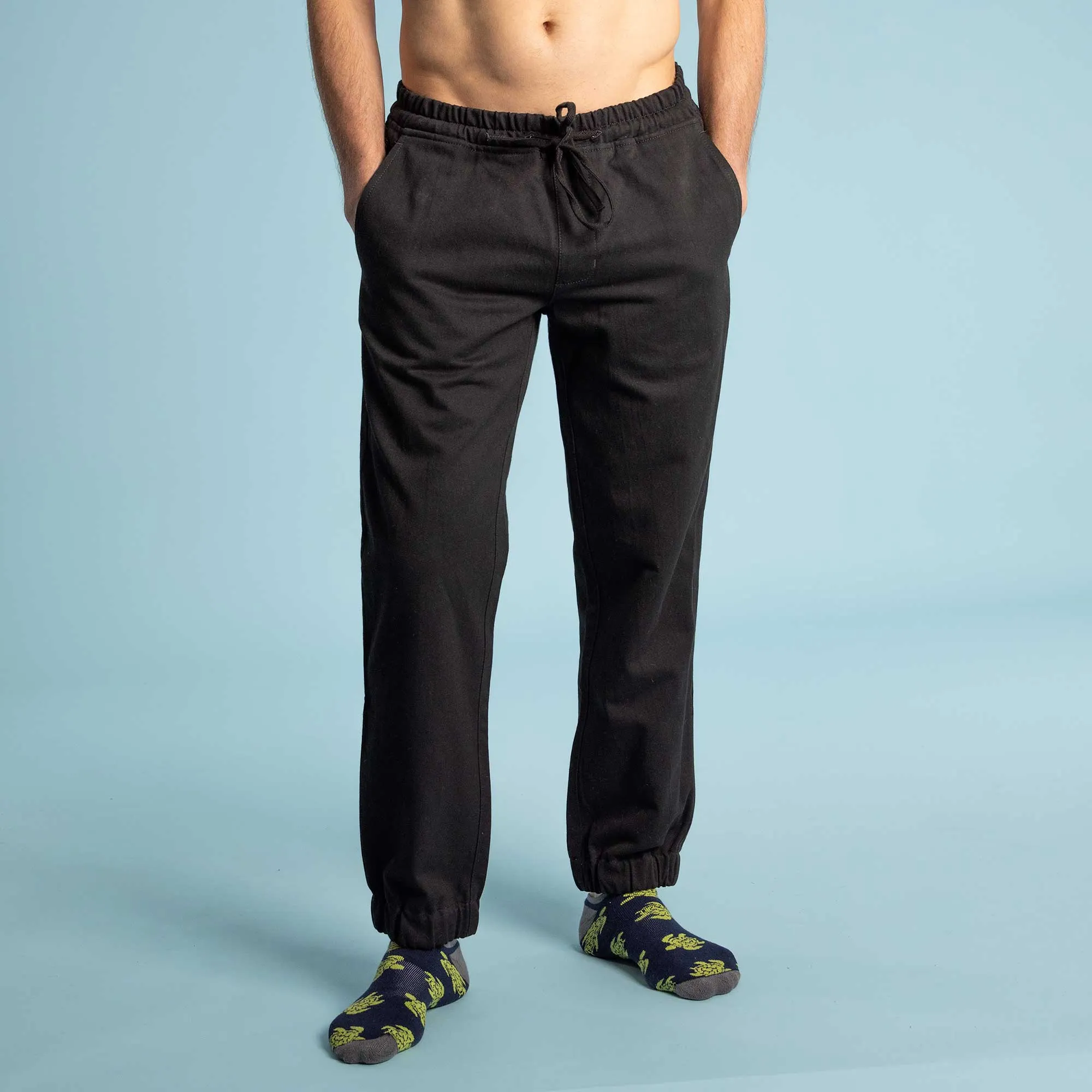 CREEKSVILLE 100% Organic Cotton Jogger Pants (Covered Organic Elastic Waistband; Unisex)