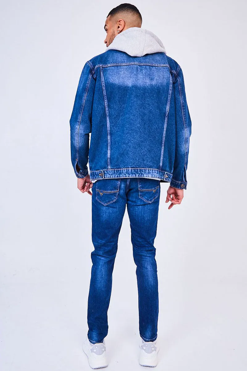 Cruise Hooded Denim Jacket - Tint Blue