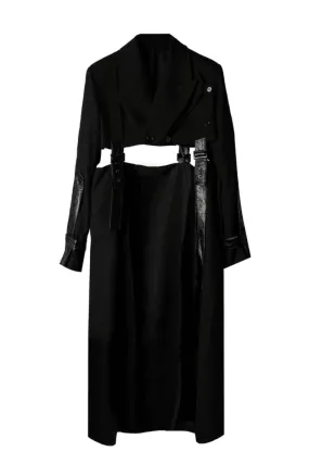 Cut-out Leather Coat