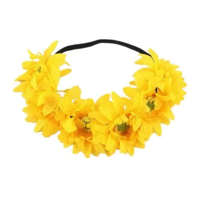 Daisy Flower Crown Big Fluffy White Red Green Yellow Orange Rainbow Or Pink You Choose Daisies Floral Headband Hair Wreath Feminine Festival Accessory