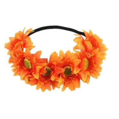 Daisy Flower Crown Big Fluffy White Red Green Yellow Orange Rainbow Or Pink You Choose Daisies Floral Headband Hair Wreath Feminine Festival Accessory