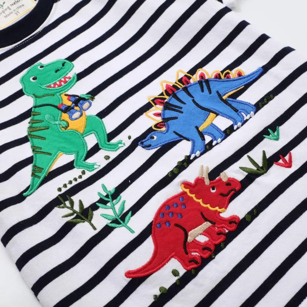 DINOSAURS ON THE WAY PRINTED GRAPHIC T-SHIRT