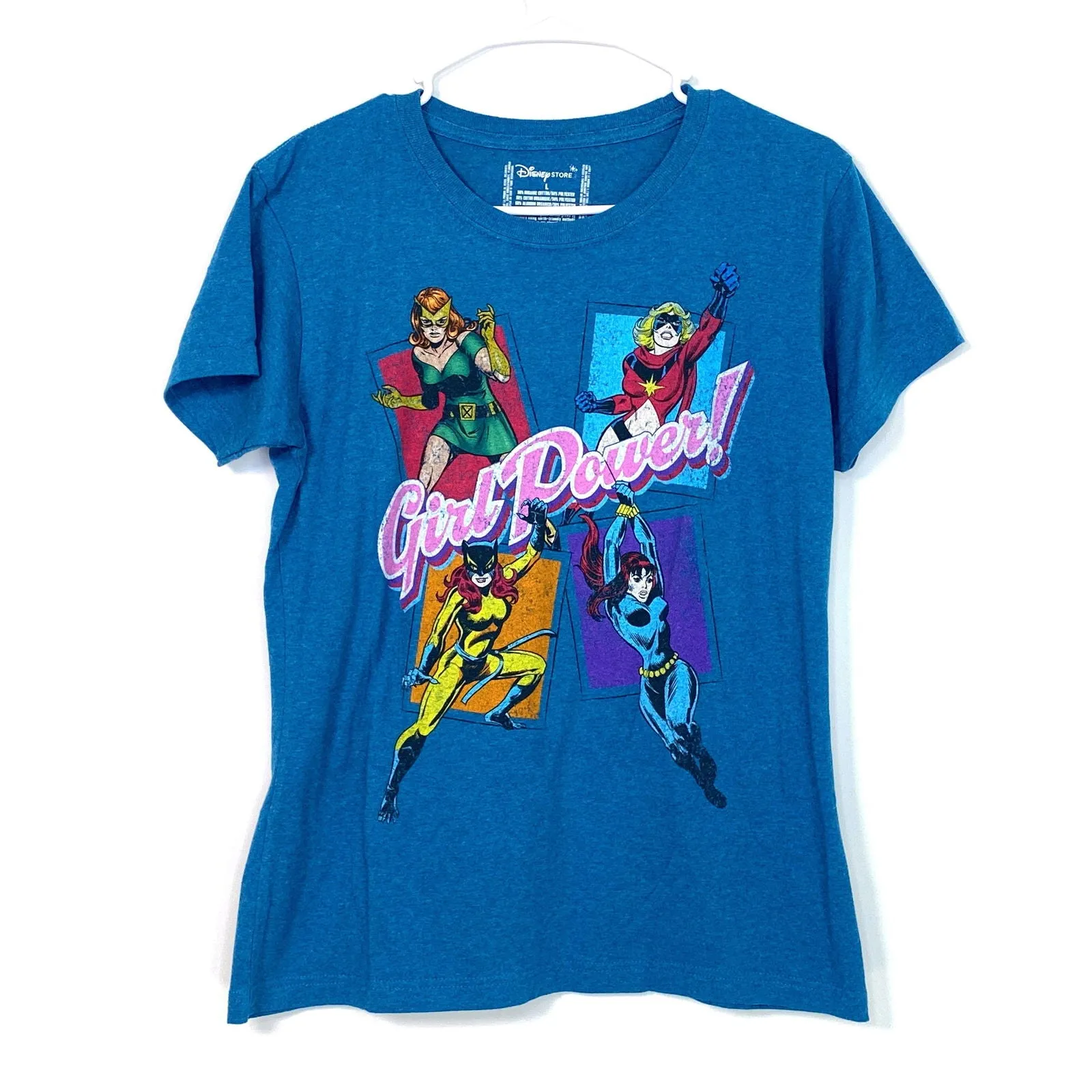 Disney Girls Size L (11/13) Girl Power Superhero Graphic T-Shirt