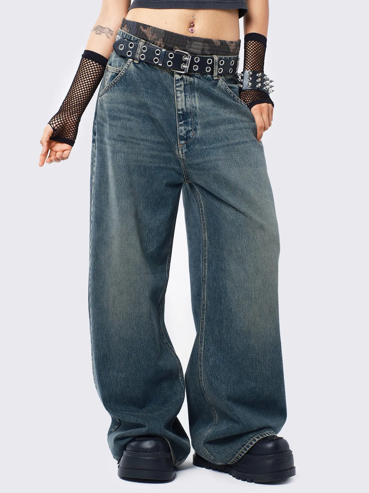 Echo Washed Overdye Baggy Jeans