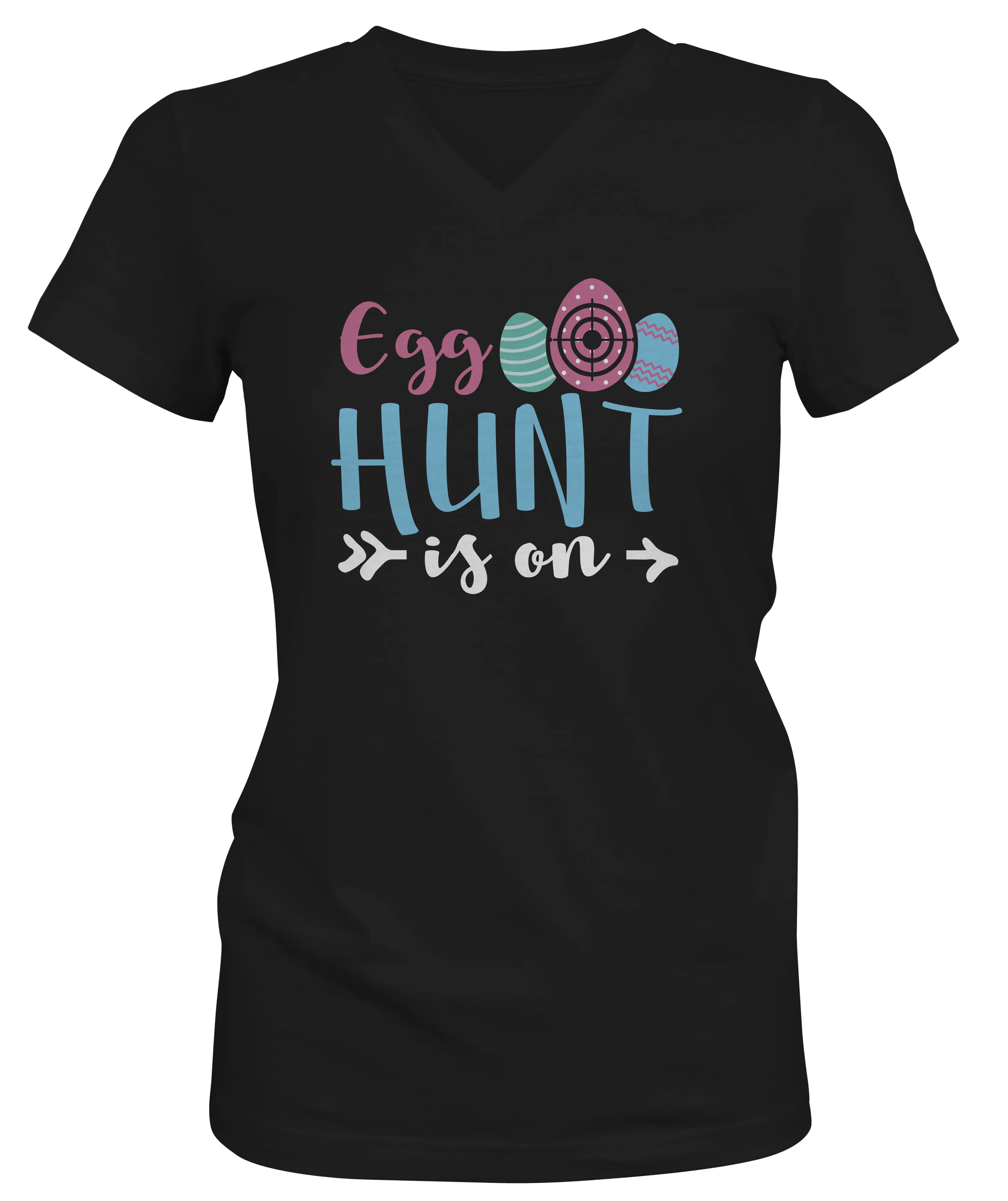 Egg Hunt woman's Easter V-neck T-Shirt