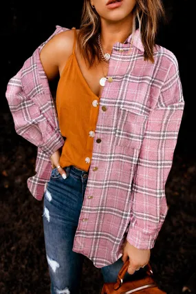 Fall Pink Plaid Shacket