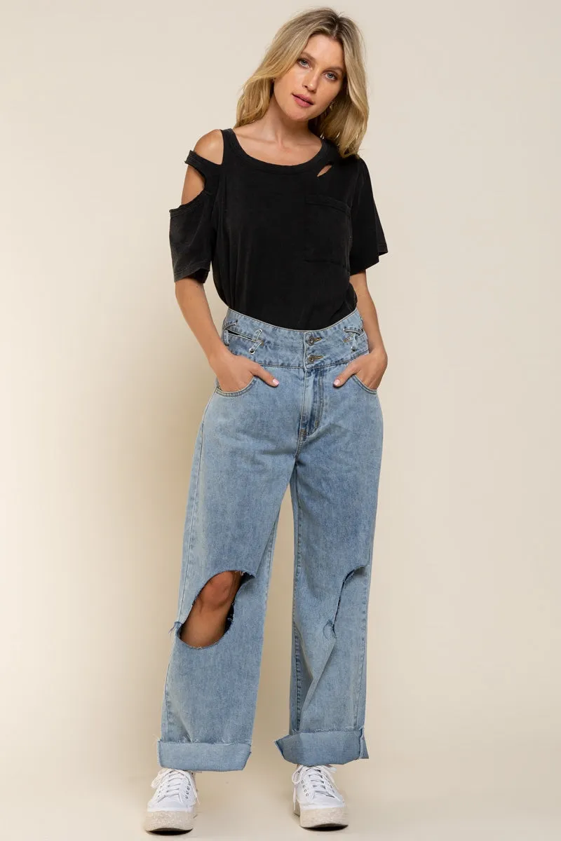 Stylish Gabrielle High-Waisted Denim Jeans - Perfect Fit for Fashionable Women