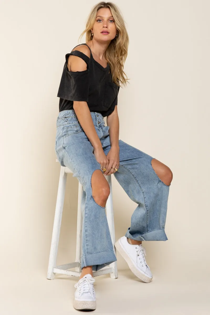 Stylish Gabrielle High-Waisted Denim Jeans - Perfect Fit for Fashionable Women