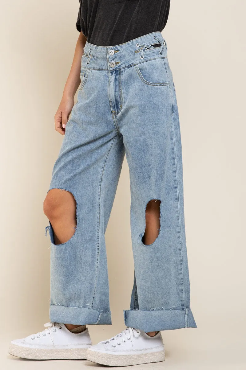 Stylish Gabrielle High-Waisted Denim Jeans - Perfect Fit for Fashionable Women