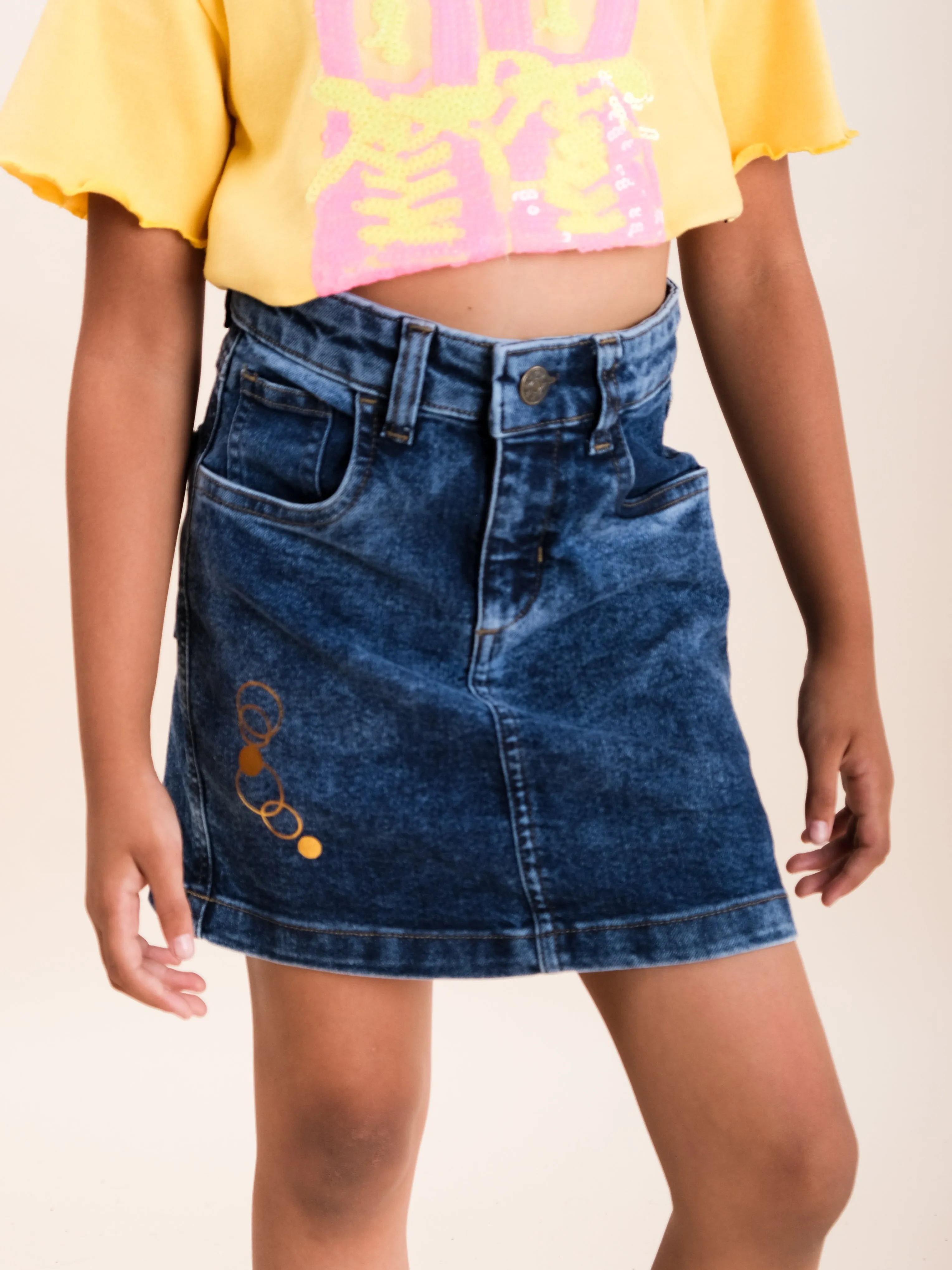 Girls Fashion Denim Skirt