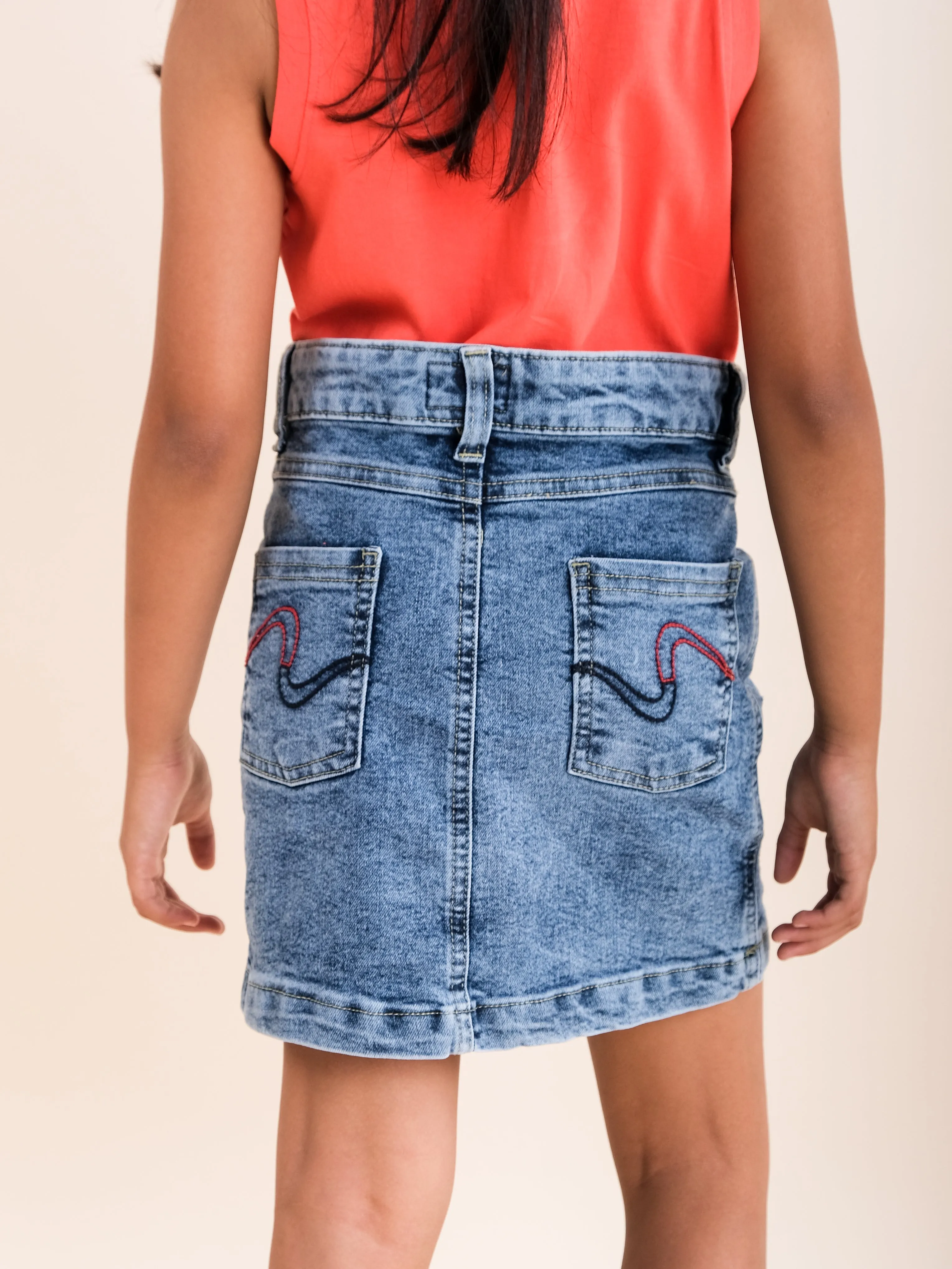 Girls Fashion Denim Skirt