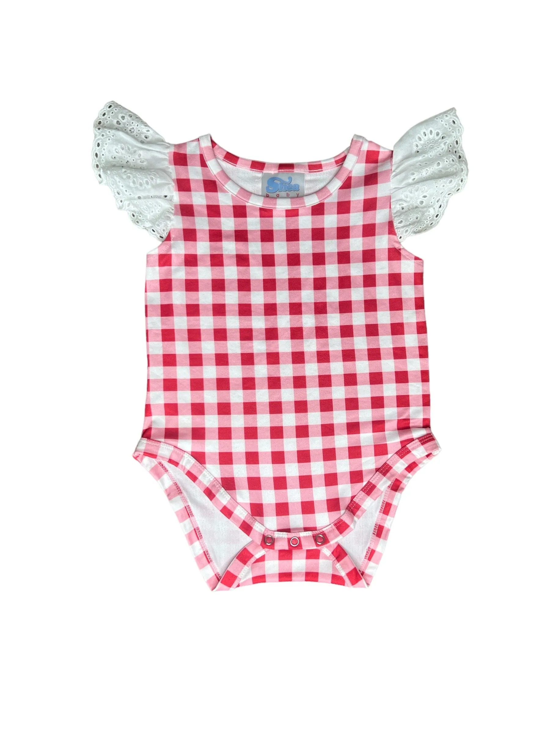 Girl's Shea Baby Red & White Onesie