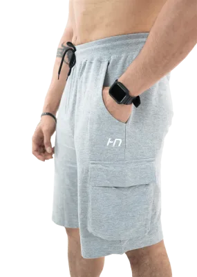 Grey Melange Essential Cargo Shorts