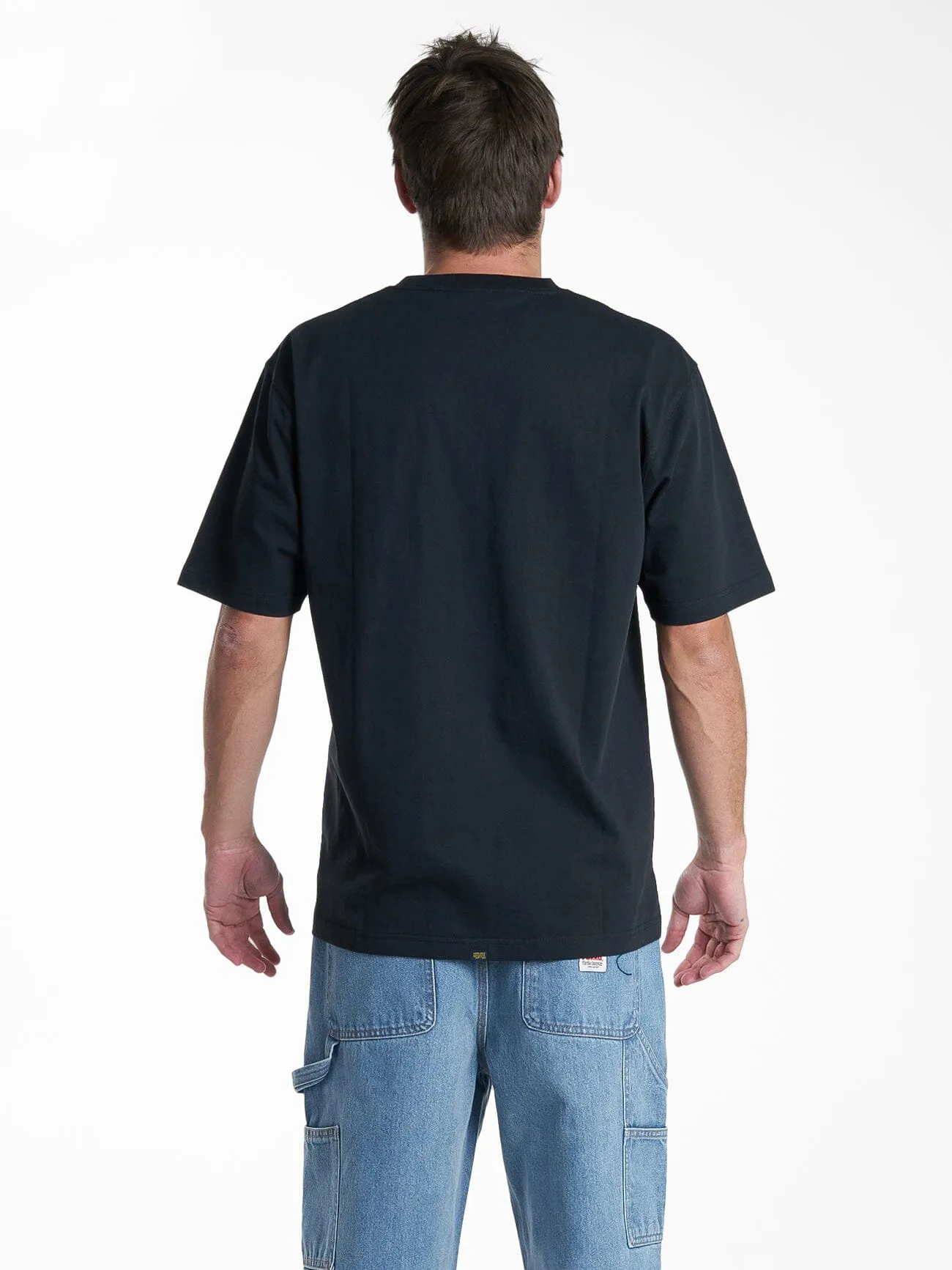 Hard Yakka X Thrills Stacked Oversize Tee - Washed Black